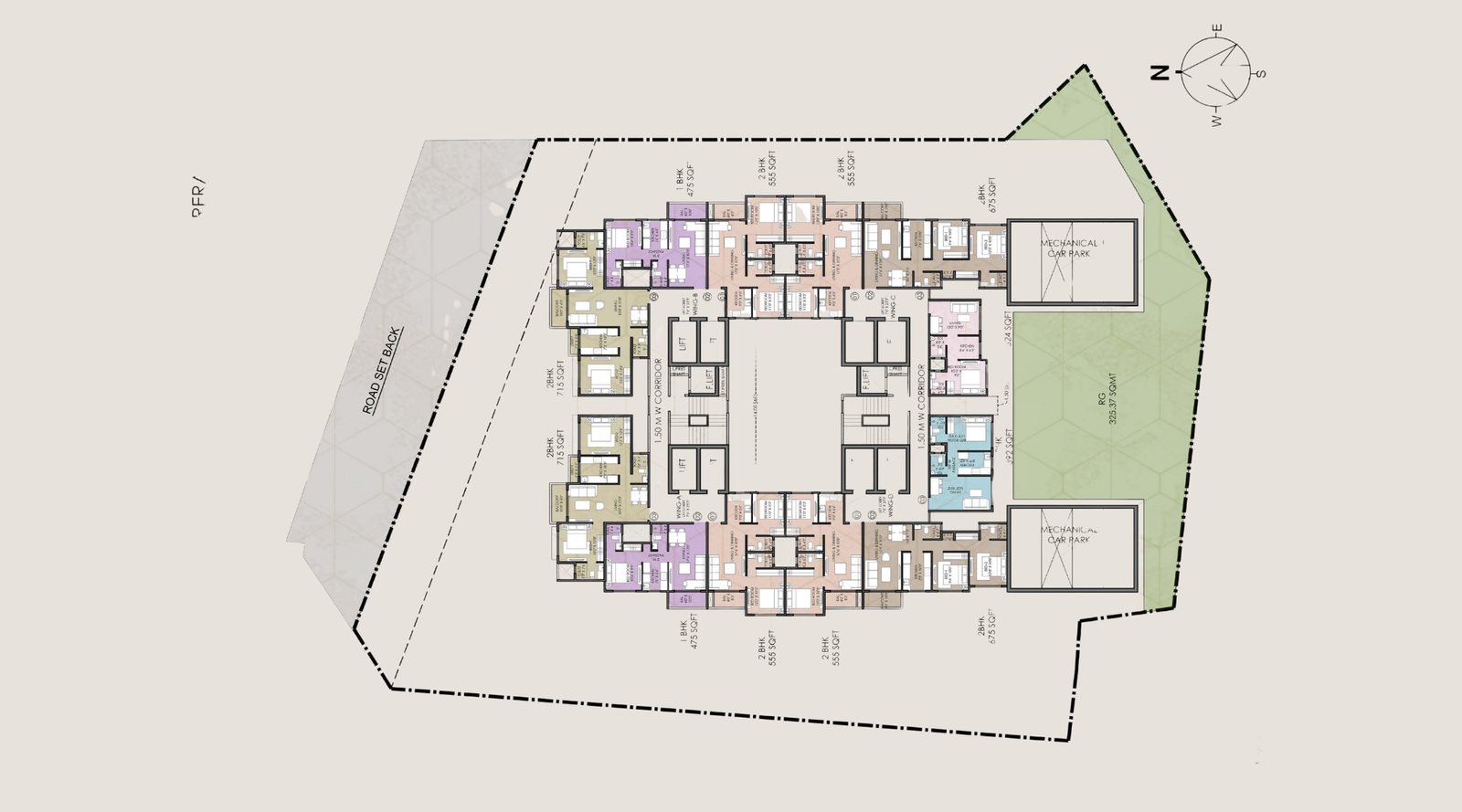Shreeji-Skyrise-Centralink-Typical-Typical-Floor-Plan